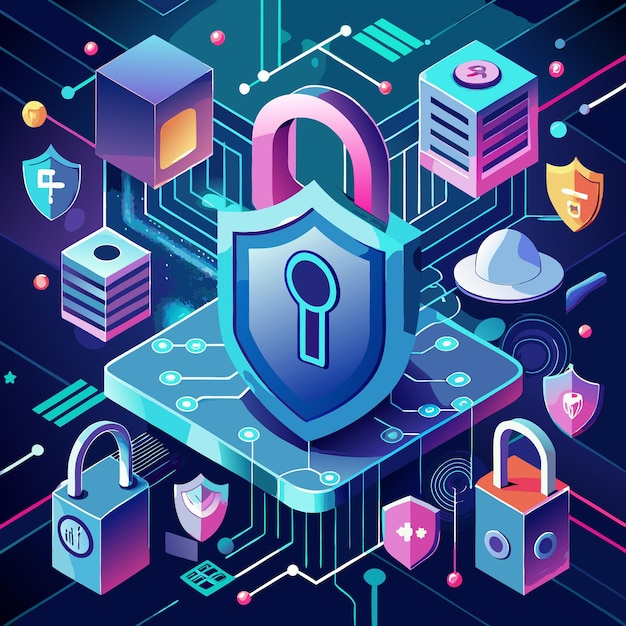 Cybersecurity vector illustrations