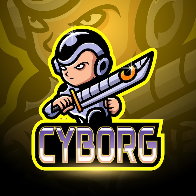 Cyborg esport logo mascot design