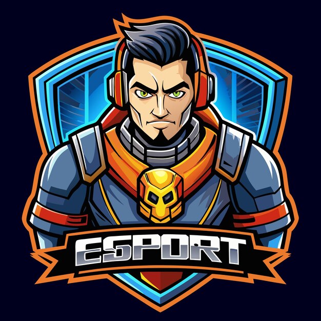 Vector cyborg pro player esport gaming mascot logo template