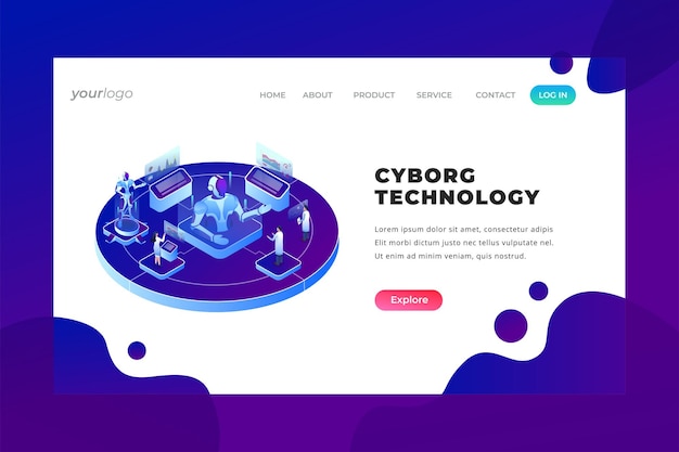 Cyborg Technology - Vector Landing Page