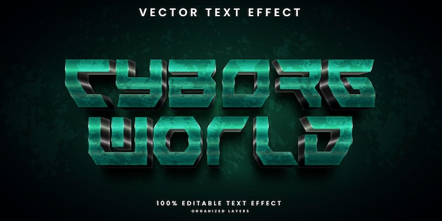 Cyborg world style editable text effect