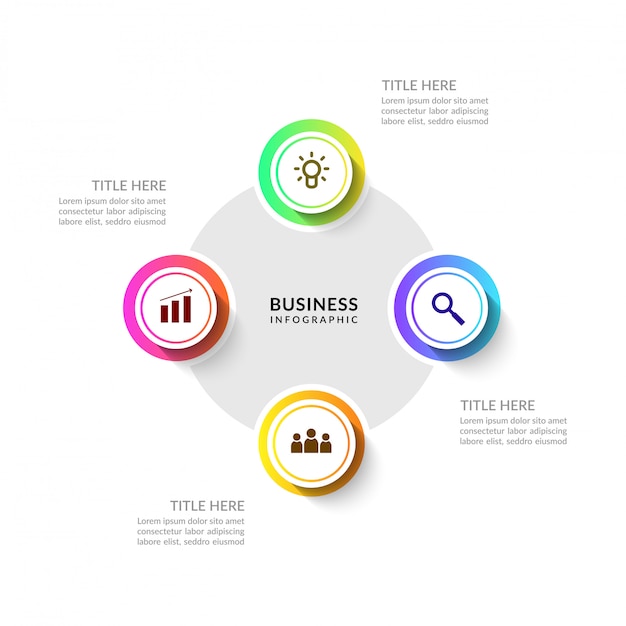 Cycle business process infographic with multiple options