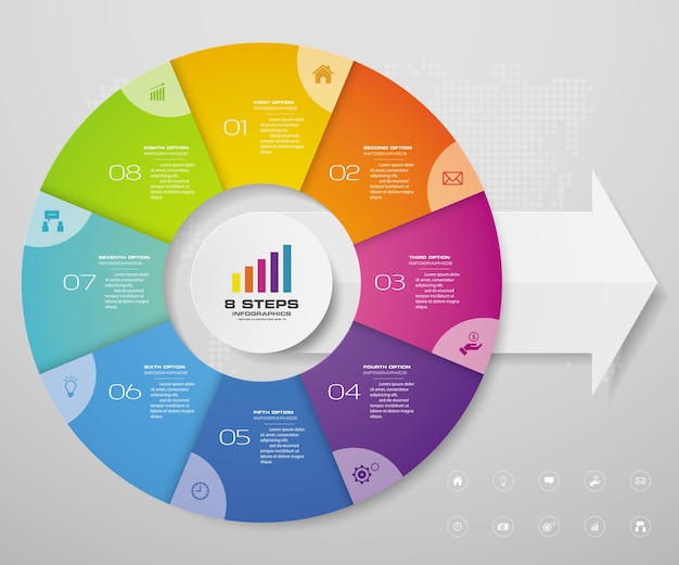 cycle chart infographics elements for data presentation