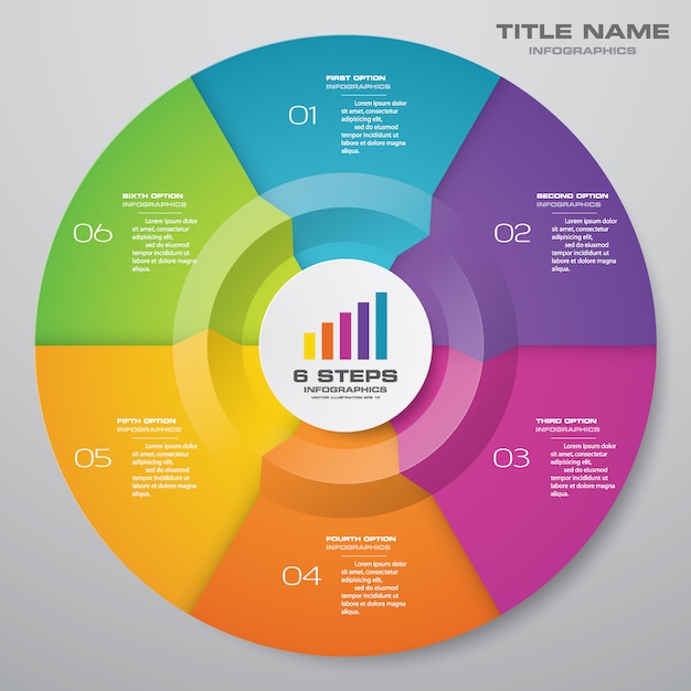 Cycle chart infographics elements.