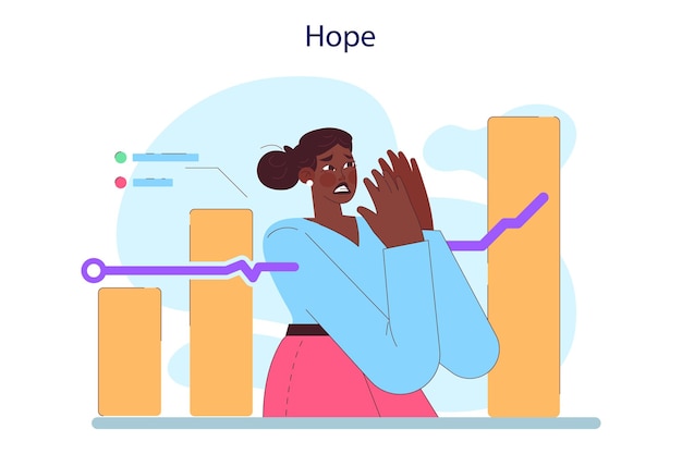 Cycle of investor emotions Black female character with sense of hope