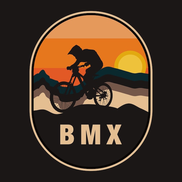 Cycling Outdoor Label Vector Illustration Retro Vintage Badge Sticker And T-shirt Design