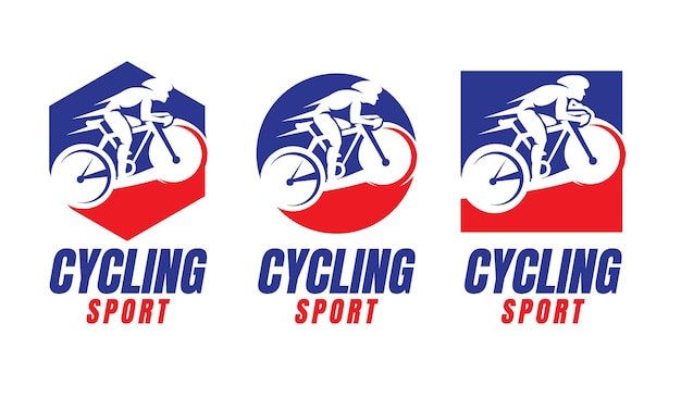 cycling sports logo collection template