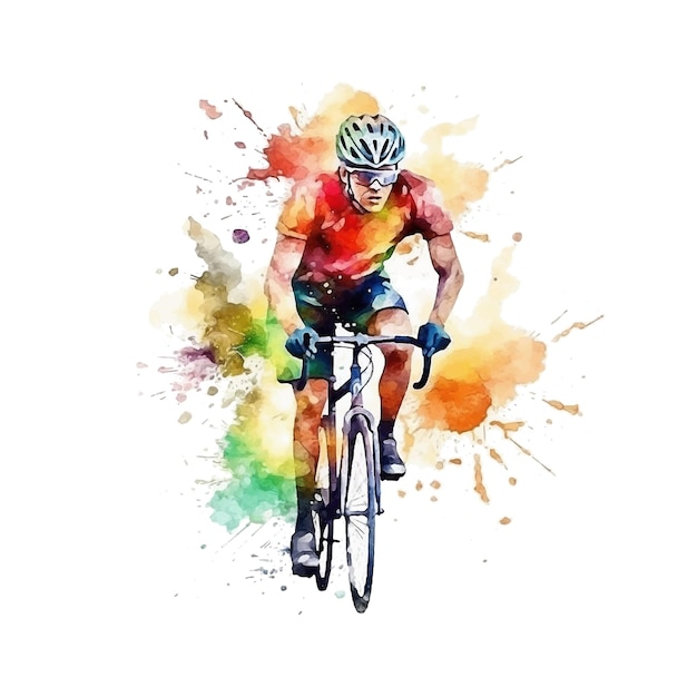 Cycling watercolor paint