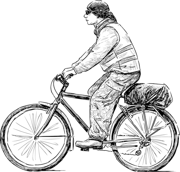 Cyclist on a walk