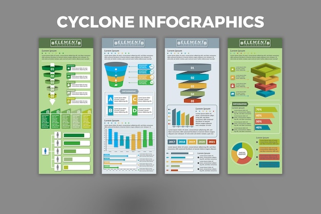 Cyclone Infographic Template Design