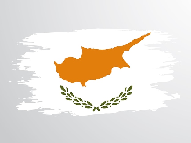 Cyprus flag painted with a brush