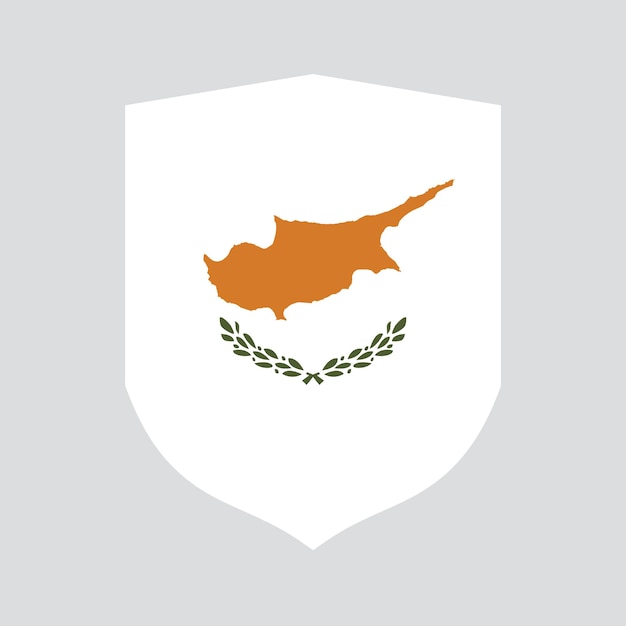 Vector cyprus flag shield shape frame