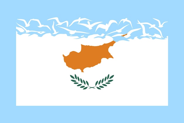 Cyprus flag with freedom concept Cyprus flag transforming into flying birds vector