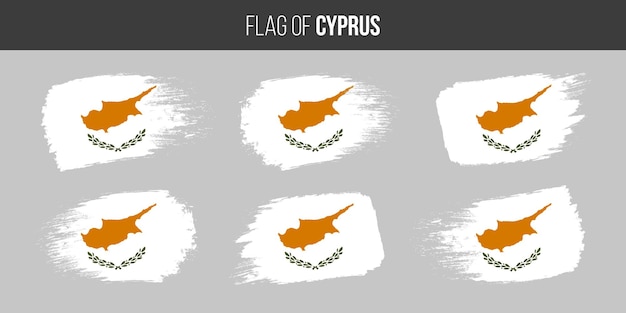 Cyprus flags Brush stroke grunge vector illustration flag of cyprus isolated on white