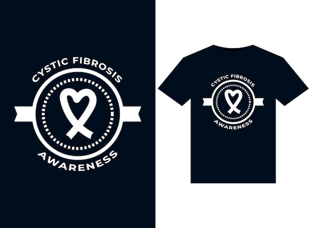 Cystic Fibrosis Awareness illustrations for print-ready T-Shirts design