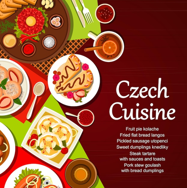 Czech food restaurant meal and drinks menu cover