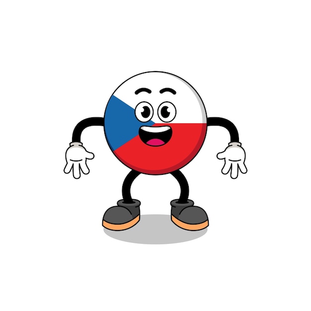 Czech republic cartoon with surprised gesture