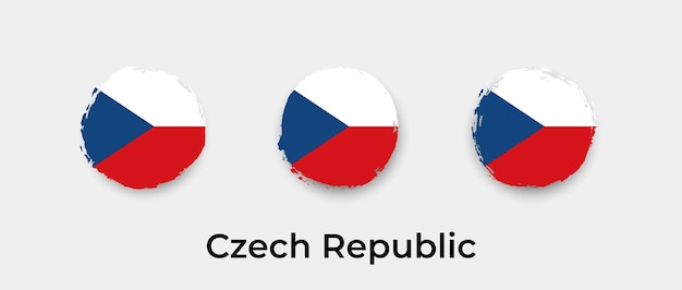 Czech Republic flag grunge bubbles icon vector illustration