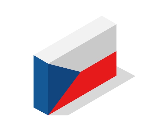 Czech republic flag isometric