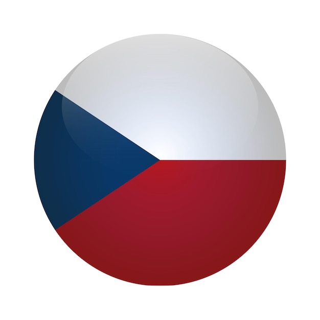 Czech Republic Flag Vector Round Icon Illustration