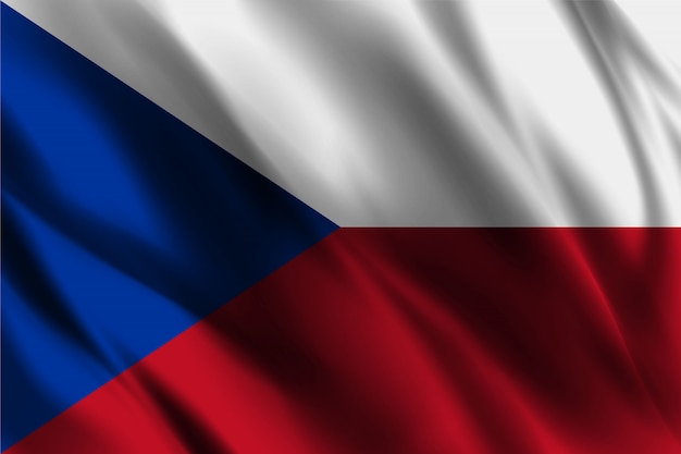 Czech republic flag waving abstract background