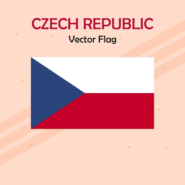 Czech Republic vector flag lines and stock