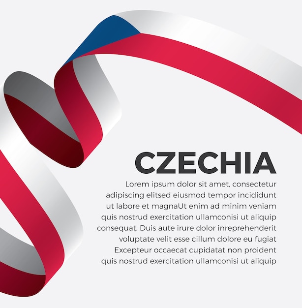 Czechia ribbon flag vector illustration on a white background Premium Vector