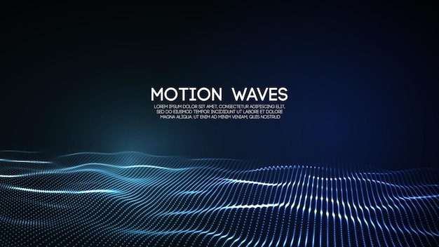 D glowing abstract digital wave particles futuristic vector illustration hud element technology conc