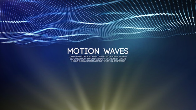 D glowing abstract digital wave particles futuristic vector illustration hud element technology conc