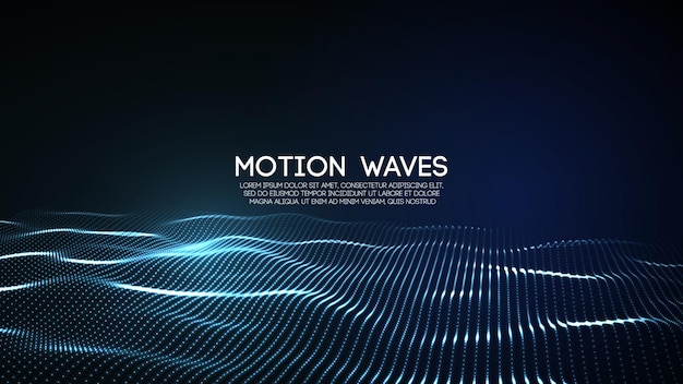 D glowing abstract digital wave particles futuristic vector illustration hud element technology conc