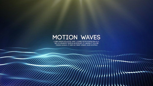 D glowing abstract digital wave particles futuristic vector illustration hud element technology conc