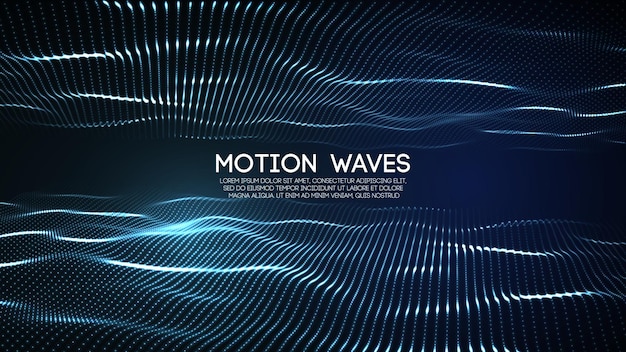 D glowing abstract digital wave particles futuristic vector illustration hud element technology conc