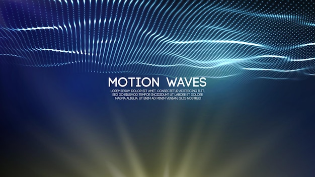 D glowing abstract digital wave particles futuristic vector illustration hud element technology conc