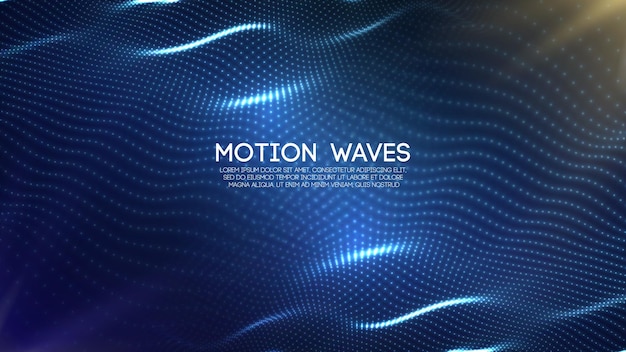 D glowing abstract digital wave particles futuristic vector illustration hud element technology conc