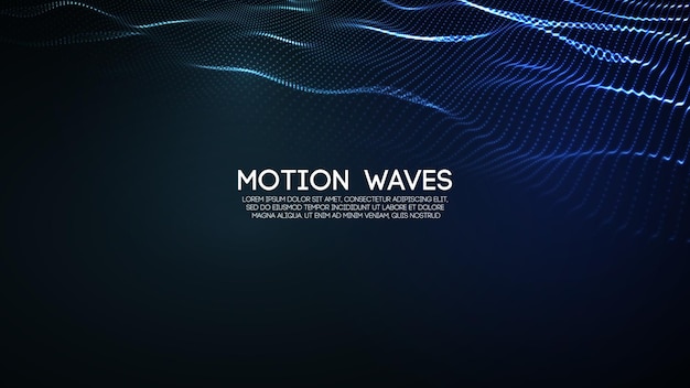 D glowing abstract digital wave particles futuristic vector illustration hud element technology conc