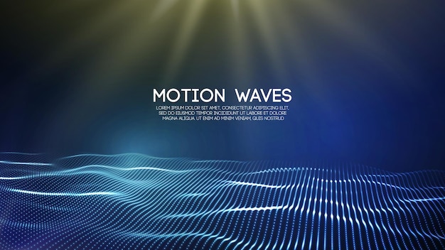 D glowing abstract digital wave particles futuristic vector illustration hud element technology conc