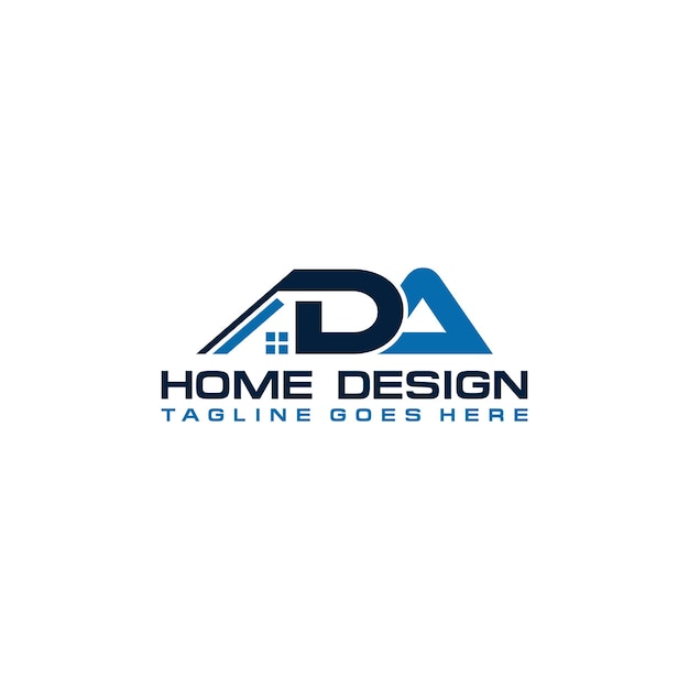 D A initial home or real estate logo vector design