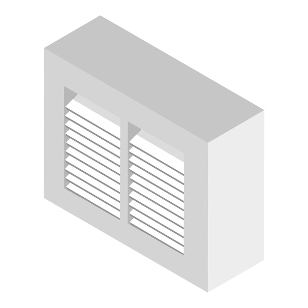 D isometric flat vector set of air duct system items ventilation cooling and cleaning item