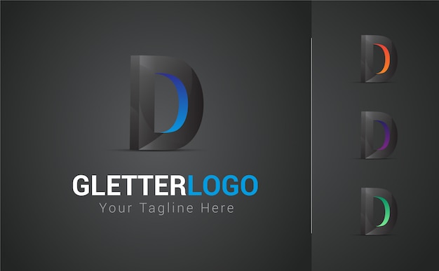 D letter 3d logo design set