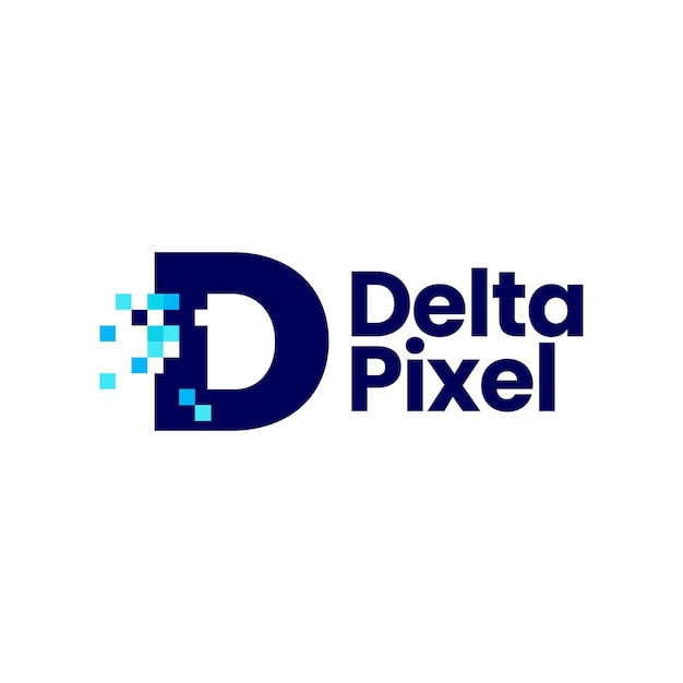 D letter pixel mark digital 8 bit logo vector icon illustration