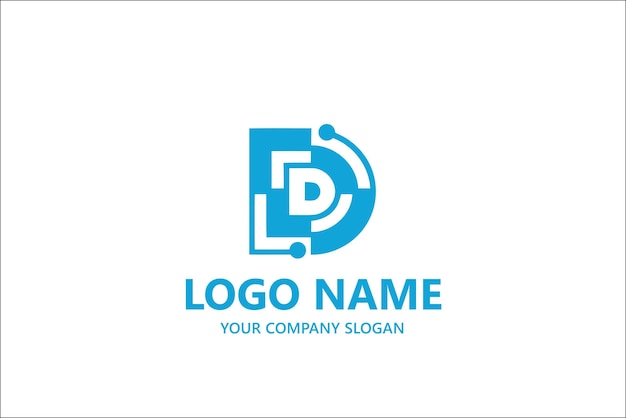 D Letter shape logo template