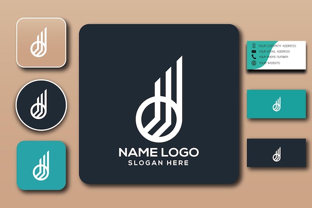 d monogram logo template