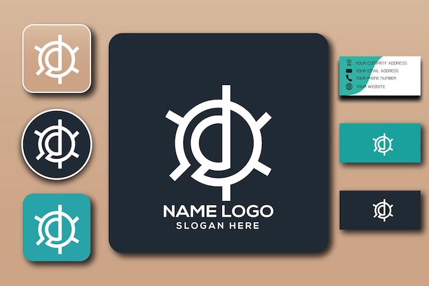 d monogram logo template