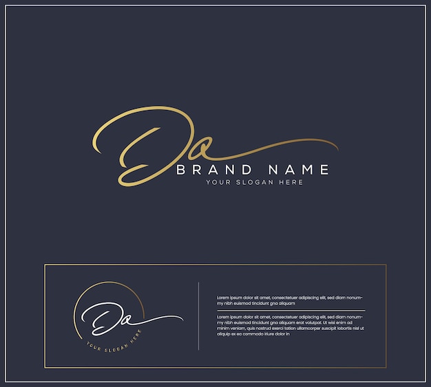 do d o initial letter handwriting and signature logo vector