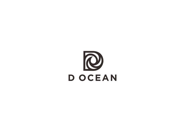 d ocean logo design vector illustration