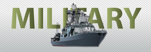 D realistic military ship model warship side view and top d camouflage military flagship vector illu