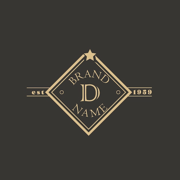 D Vintage luxury letter logo