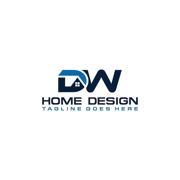 Vector d w initial home or real estate logo vector design