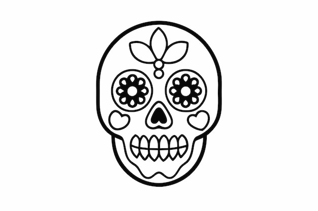 Vector da de los muertos skull vector design