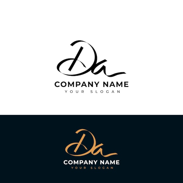 Da Initial signature logo vector design